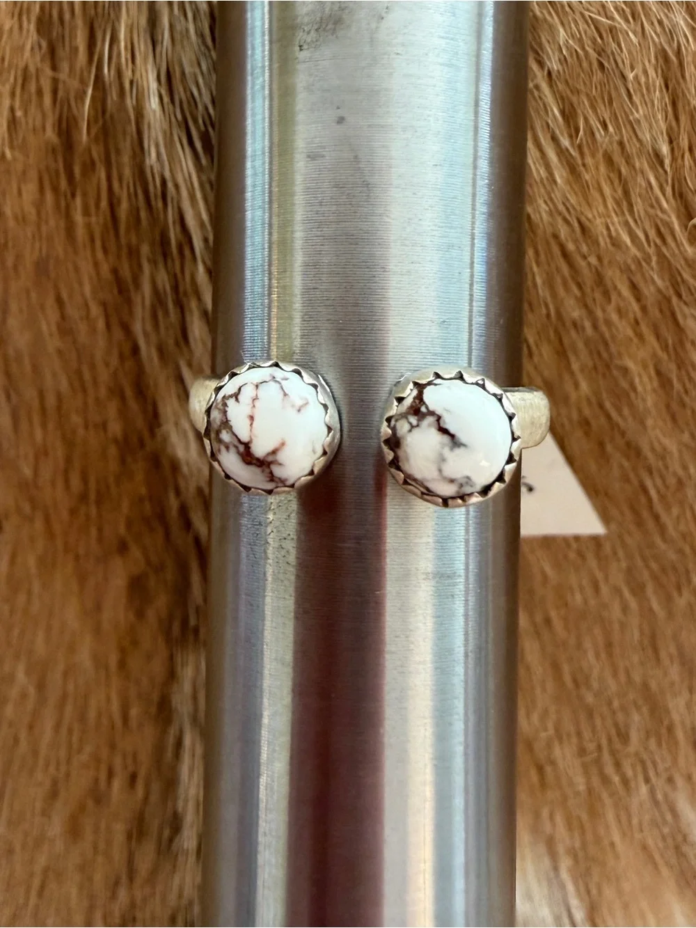 ❤️ Wild Horse Jasper Magnesite Sterling Silver Floater Ring Sz 9.5+ Adj Unisex